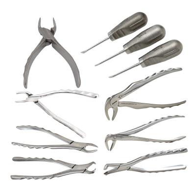 Atraumatic Tooth Extraction Kit With Anglevator Stainless Steel Handle