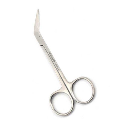 Locklin Gum Scissors Curved Shanks One Serrated Blade 6 1/4