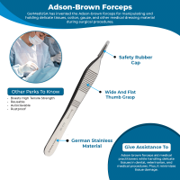 Adson Brown Tissue Forceps 7X7 Teeth 4 3/4"